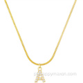 14kgold Snake Chain Chain Zircon Colar